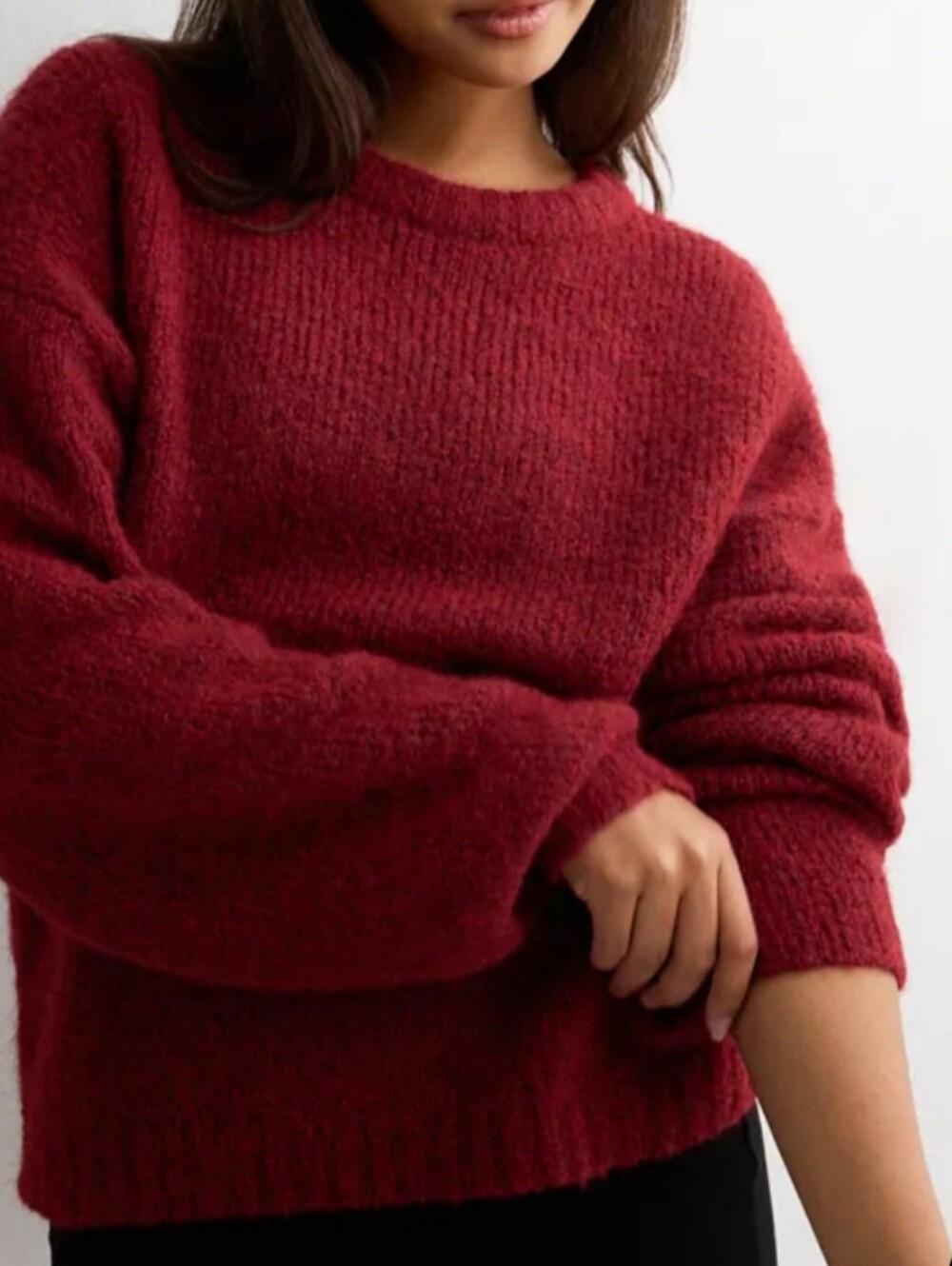 Banana Republic Wool/Cotton Women's Crewneck Sweater - Deep Wine Red XXL